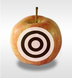 Apple with a target on it